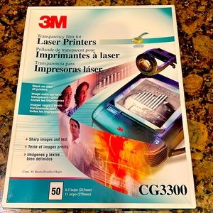 Transparency, film for laser printers